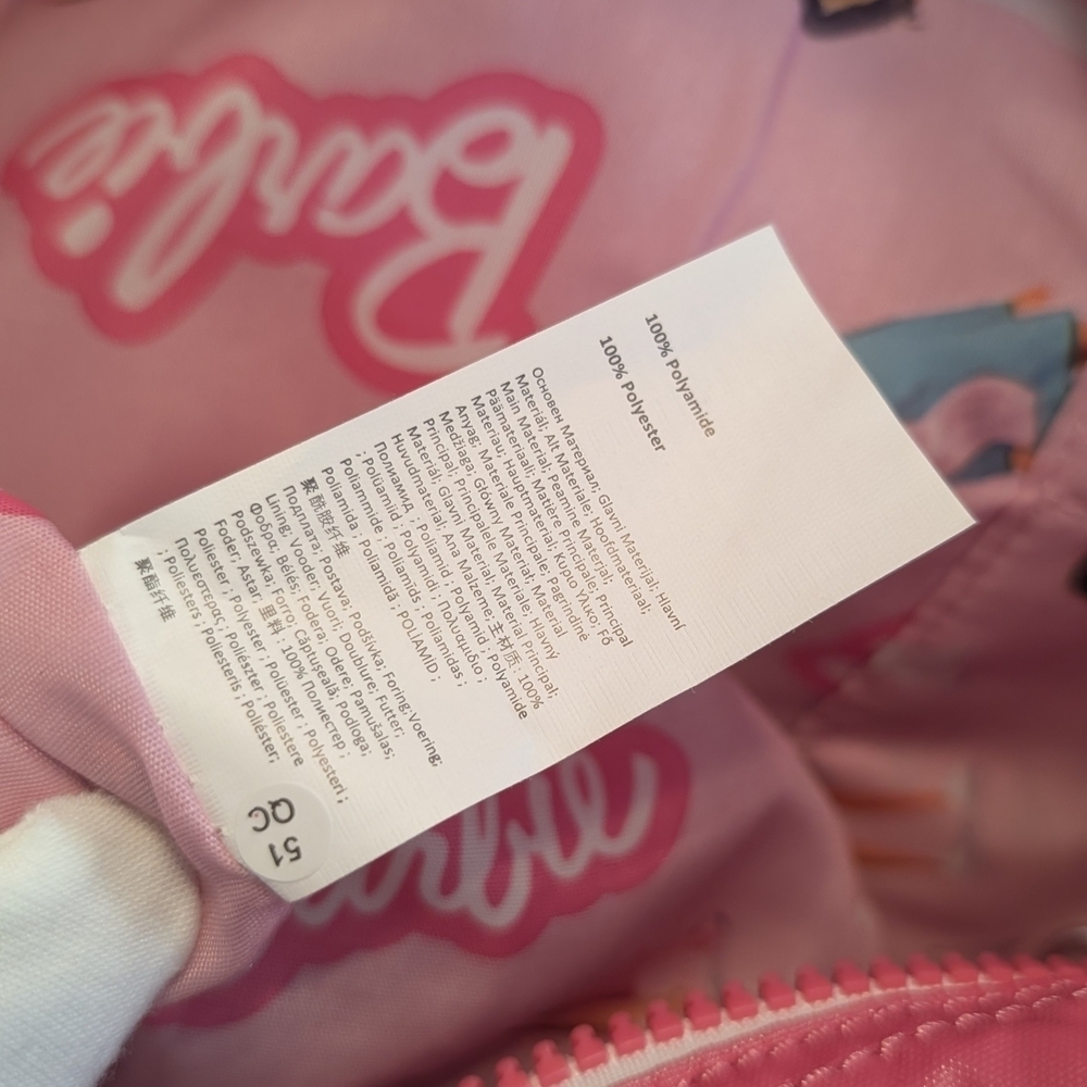 Kipling x Barbie ART M Bag Lively Pink w/ Barbie Keychain Coquette - Picture 15 of 16